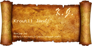 Kroutil Jenő névjegykártya